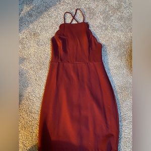 Blush cross back cocktail dress
